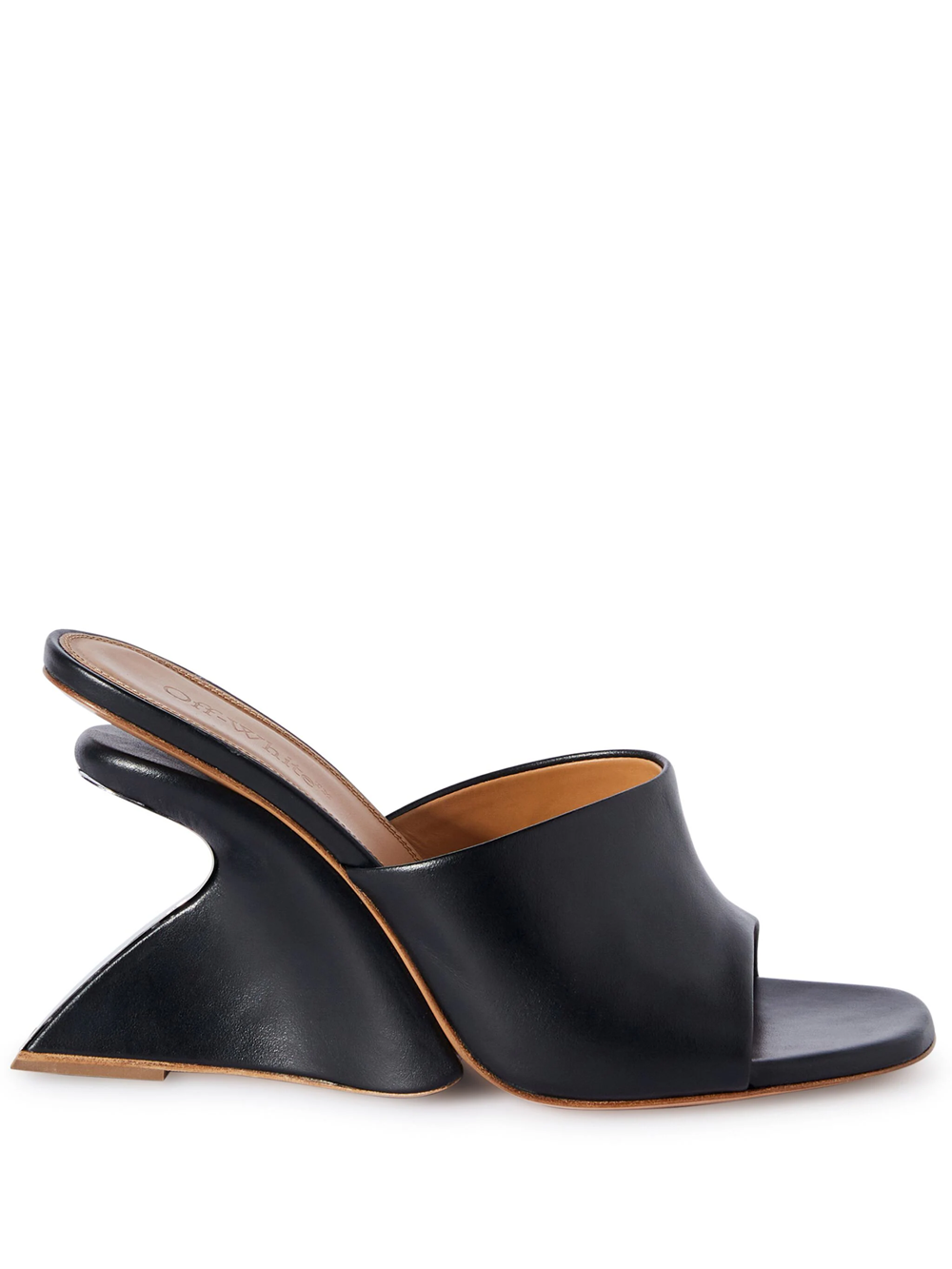 Shop Off-white Pitcher Mules With Wedge In Black