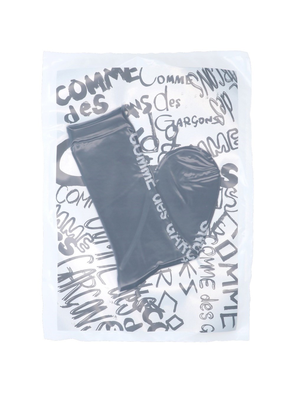Shop Comme Des Garçons Logo Socks In Black