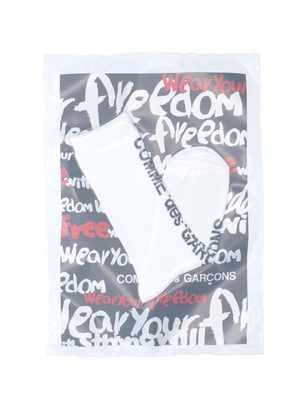Shop Comme Des Garçons Logo Socks In White