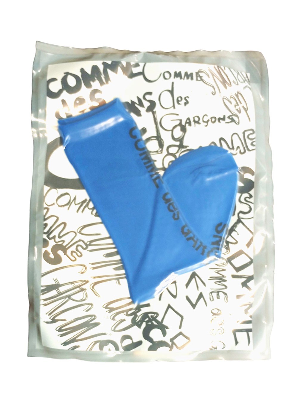 Shop Comme Des Garçons Terry Socks With Logo In Blue