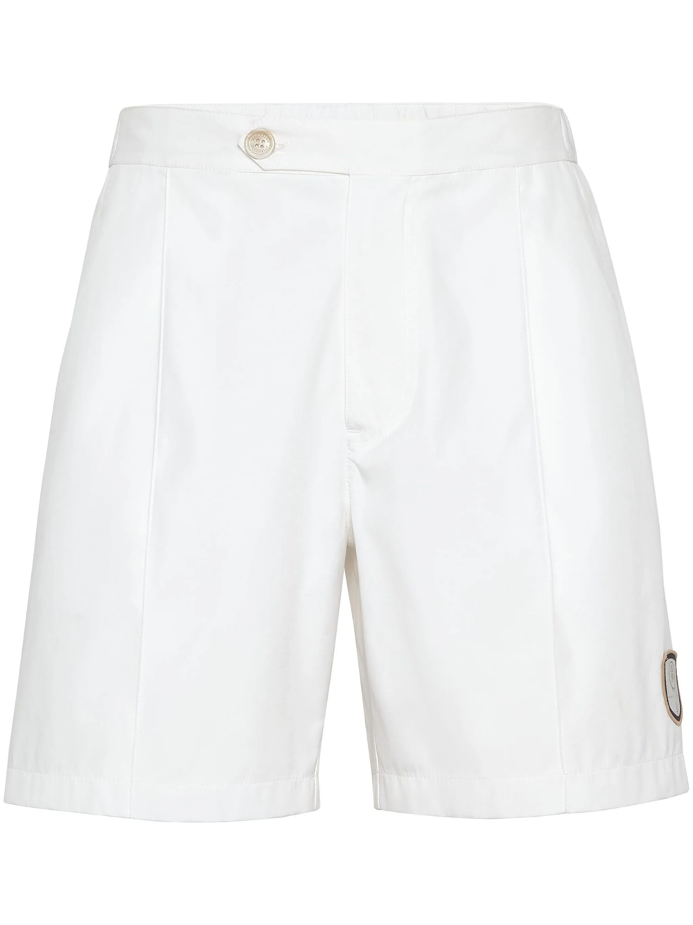 Shop Brunello Cucinelli Bermuda Shorts With Patch In White