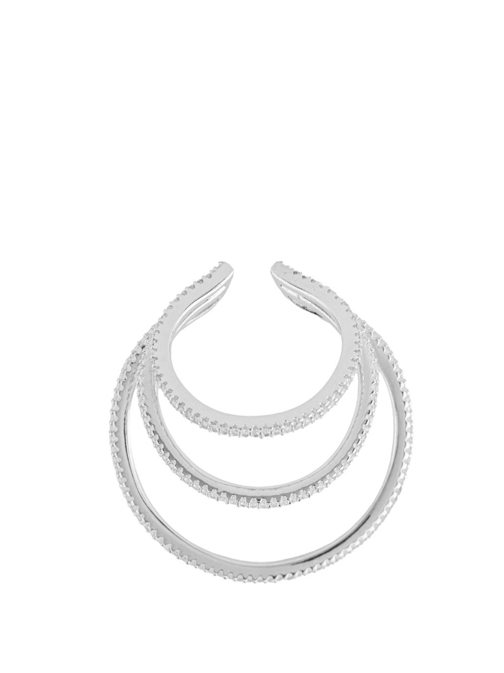 Shop Federica Tosi Ear Cuff Jade Silver In Metallic