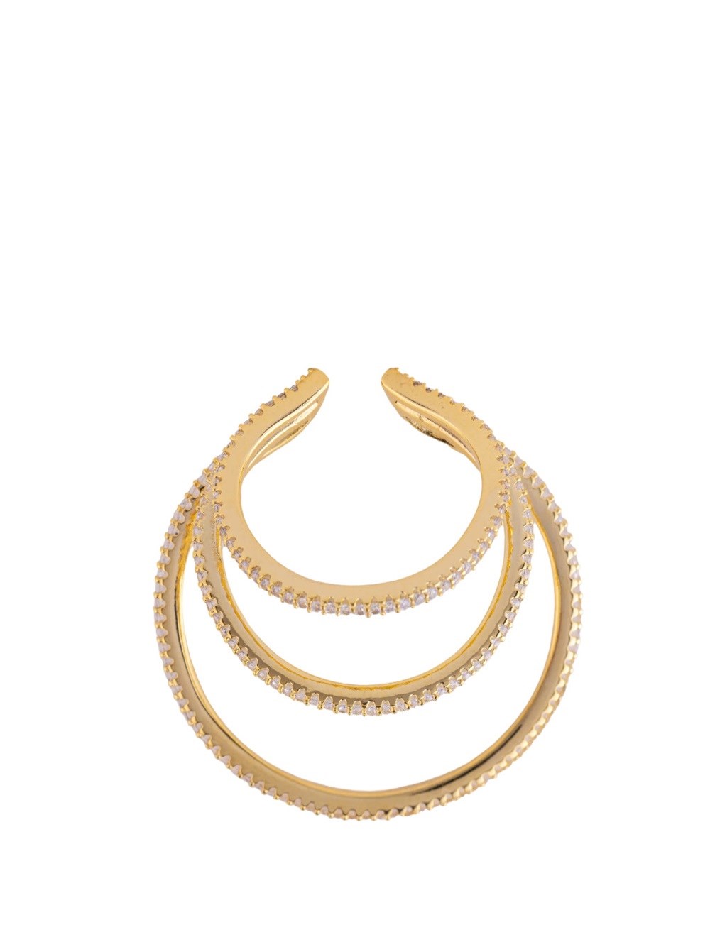 Shop Federica Tosi Ear Cuff Jade Gold In Metallic