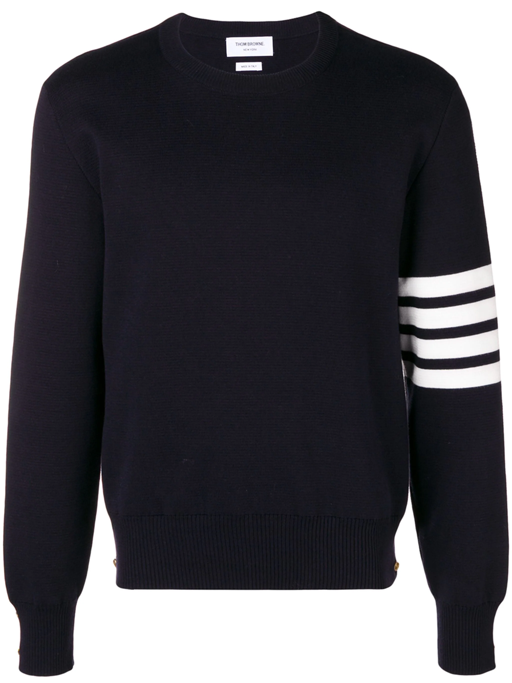 Shop Thom Browne Sweater With Milan Stripe Detail In Blue