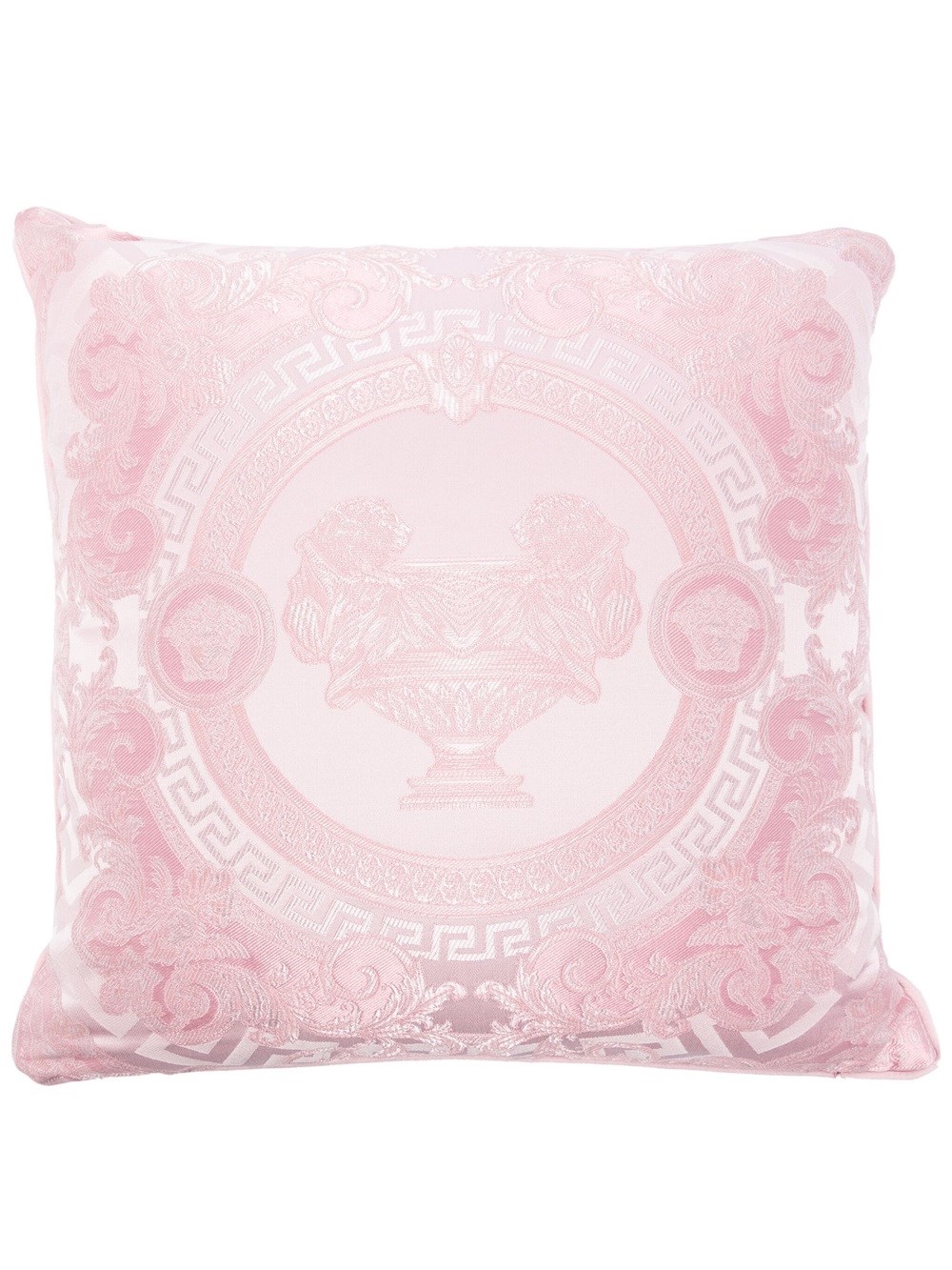 Shop Versace La Coupe Des Dieux Cushion In Pink & Purple