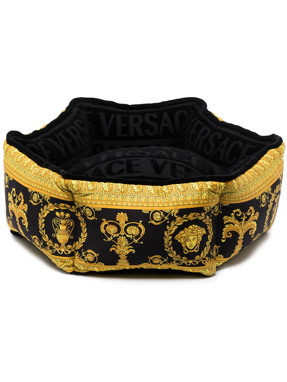 Shop Versace I Love Baroque Small Pet Cushion In Black