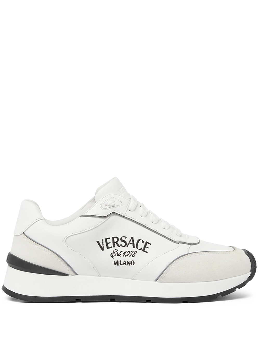 Shop Versace Milan Sneakers In White