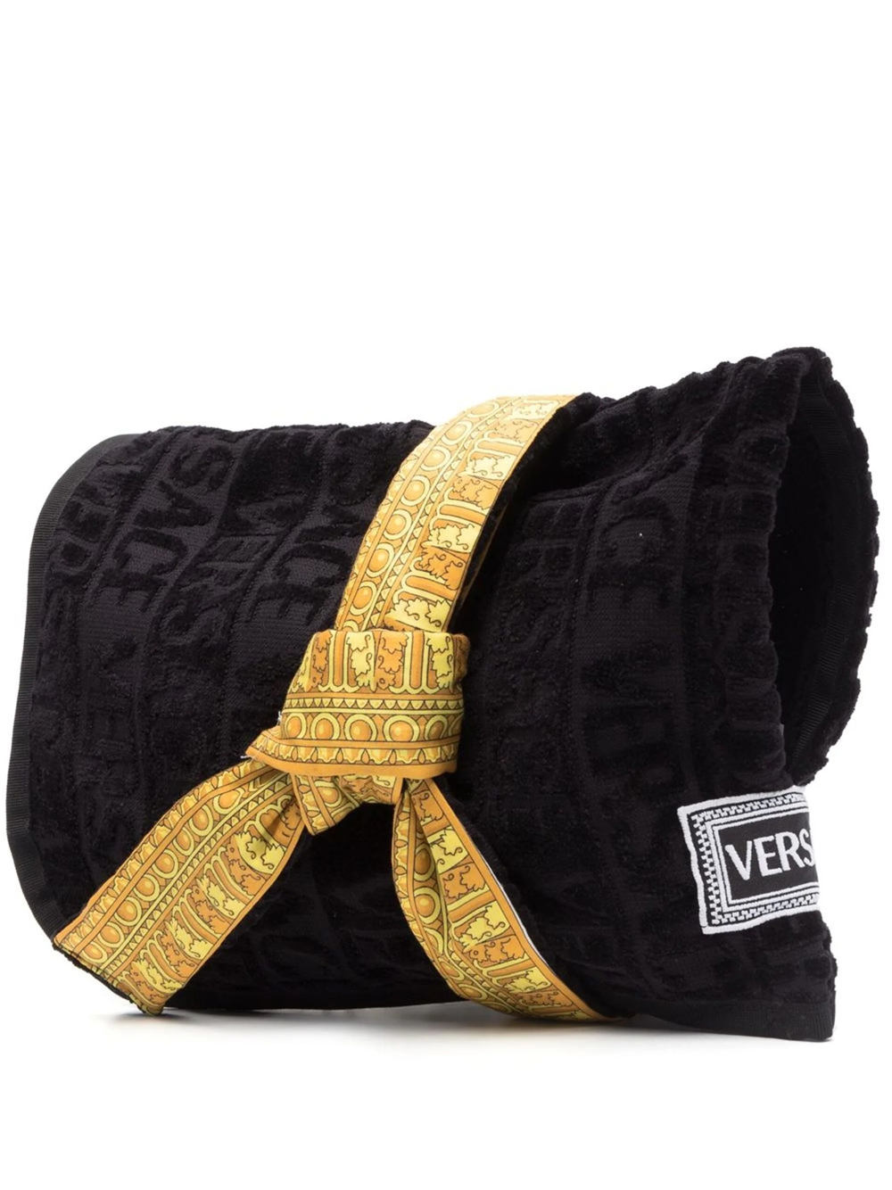 Shop Versace I Love Baroque Bathrobe In Black