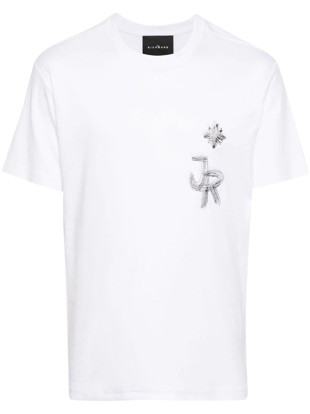 Shop John Richmond White T-shirt With Graphite Logo