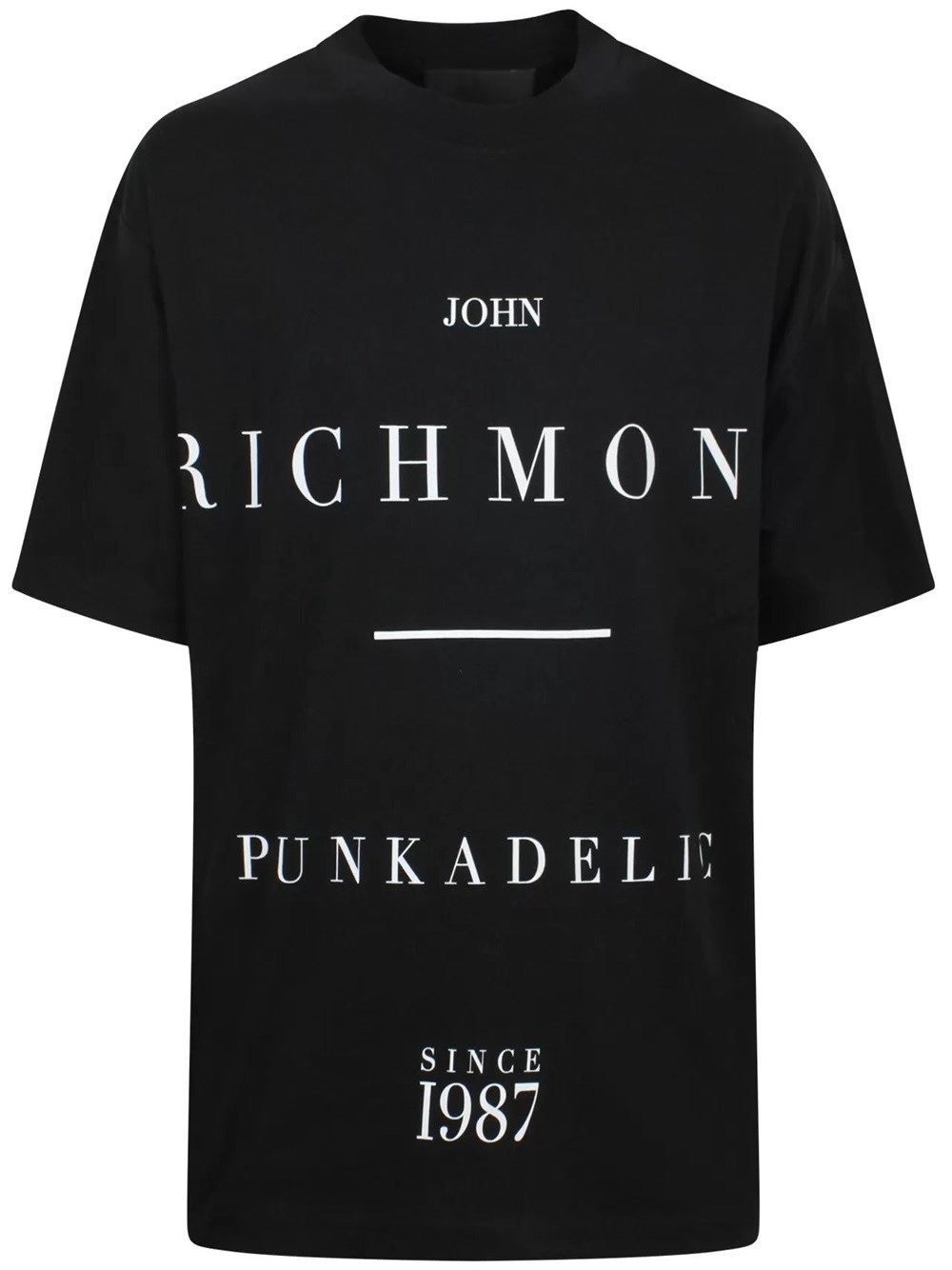 Shop John Richmond Black T-shirt With Central Logo For