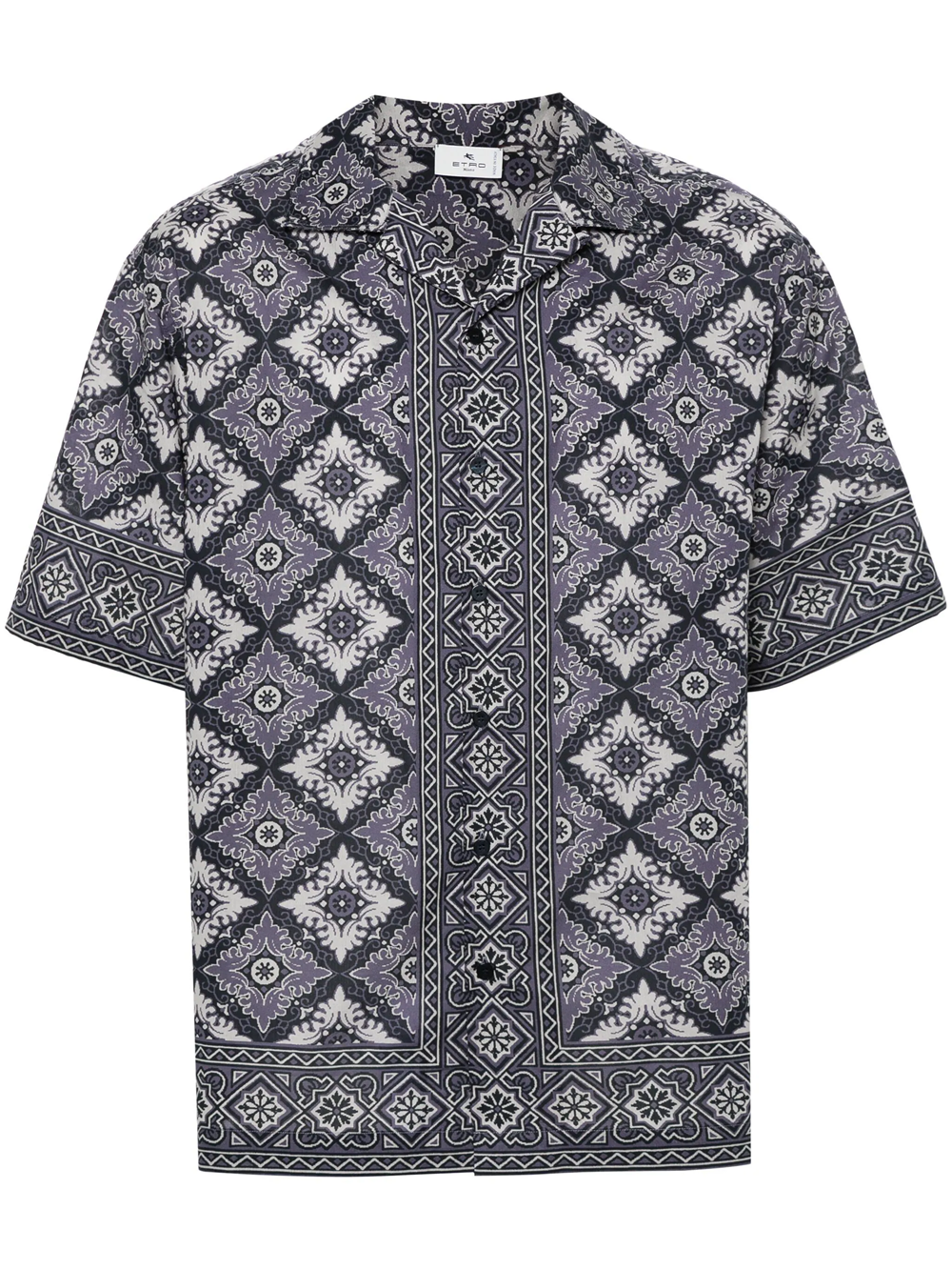 Shop Etro Shirt With Abstract Print In Blue