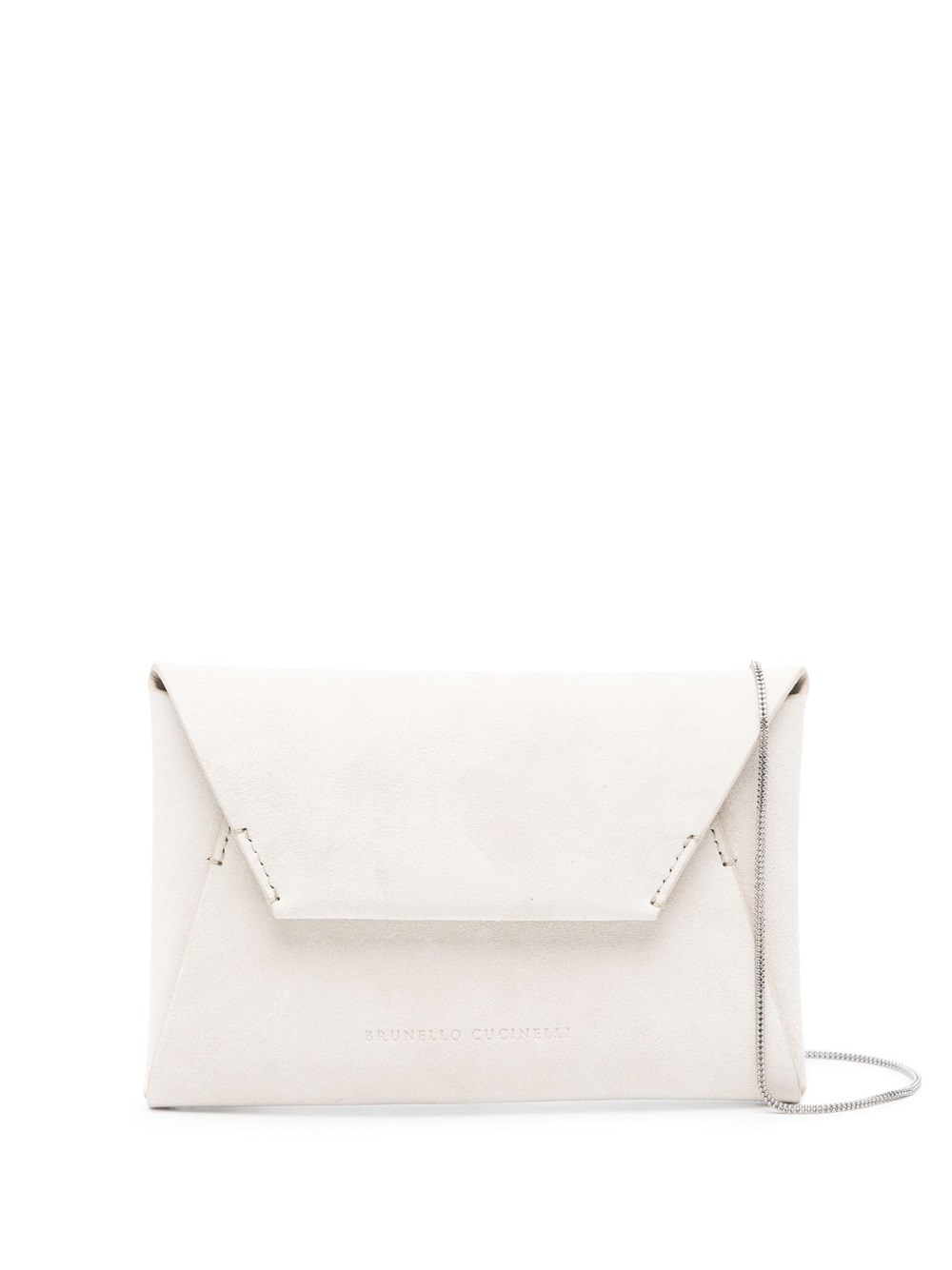 Shop Brunello Cucinelli Envelope Shoulder Bag In White