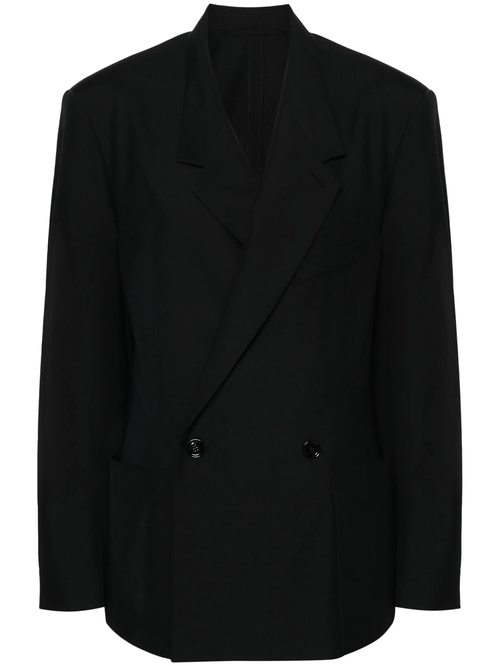 Shop Lemaire Double-breasted Jacket In Blue