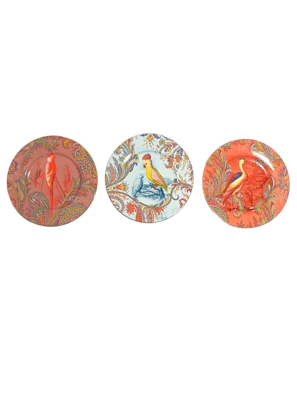 Shop Etro Home Set Of 3 Round Plates In Multicolour
