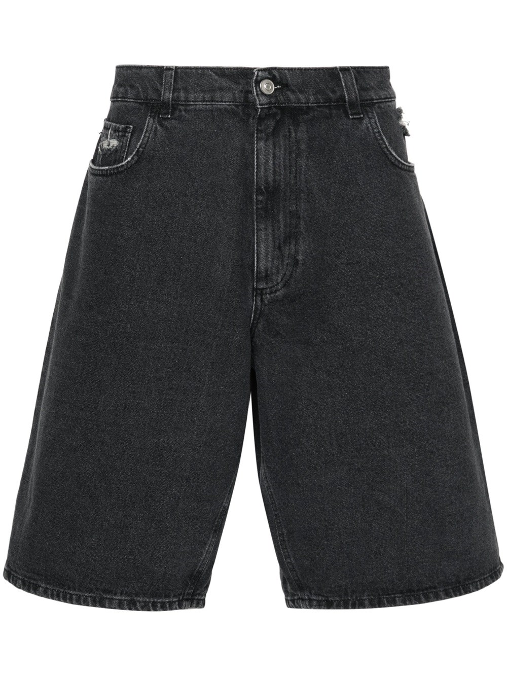 Shop Alyx Denim Shorts With A Worn Effect In Black