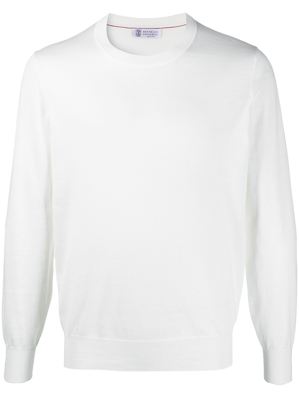 Shop Brunello Cucinelli Sweatshirt With Ribbed Edge In White