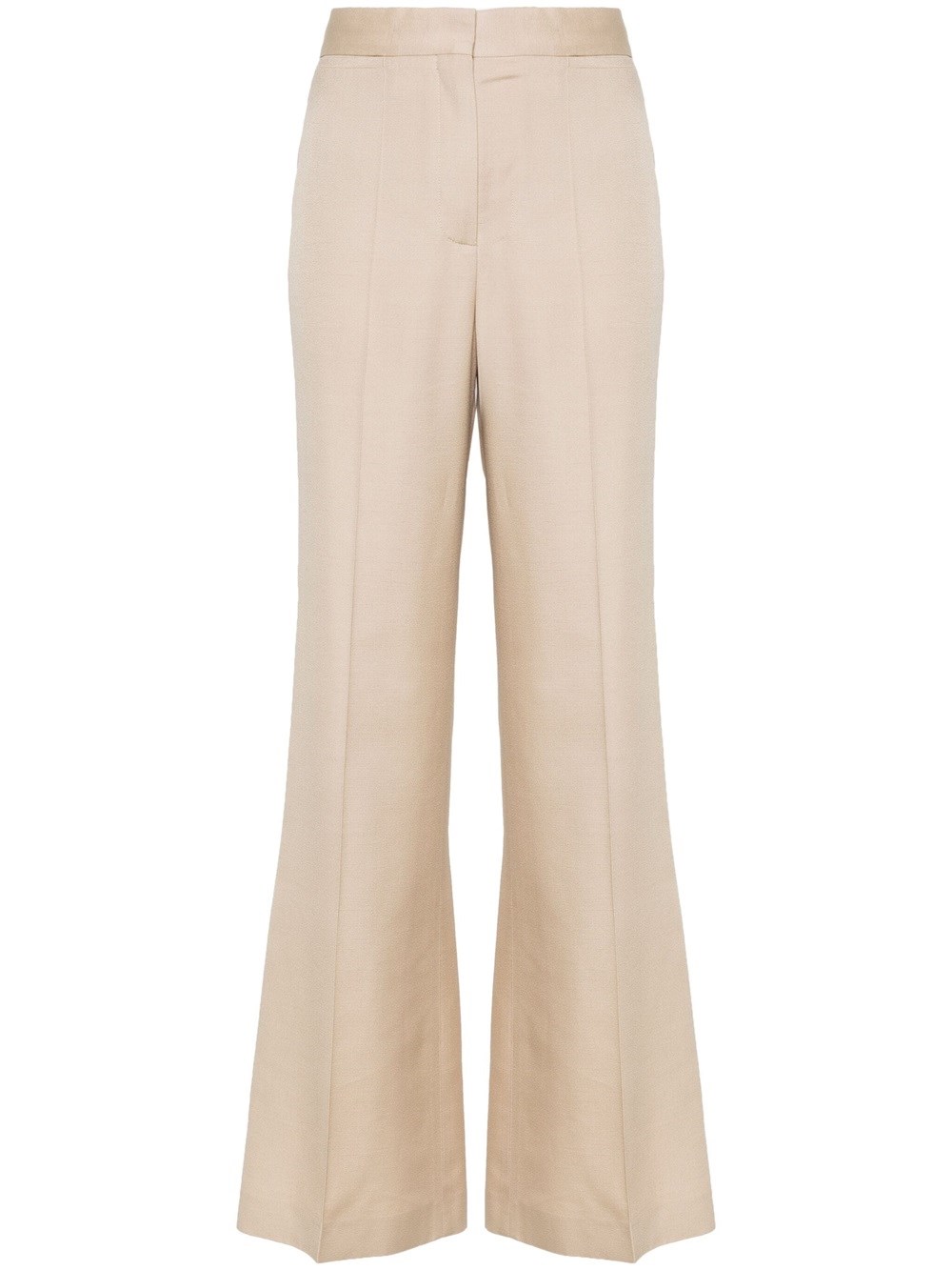 Shop Stella Mccartney High-waisted Flared Trousers In Nude & Neutrals