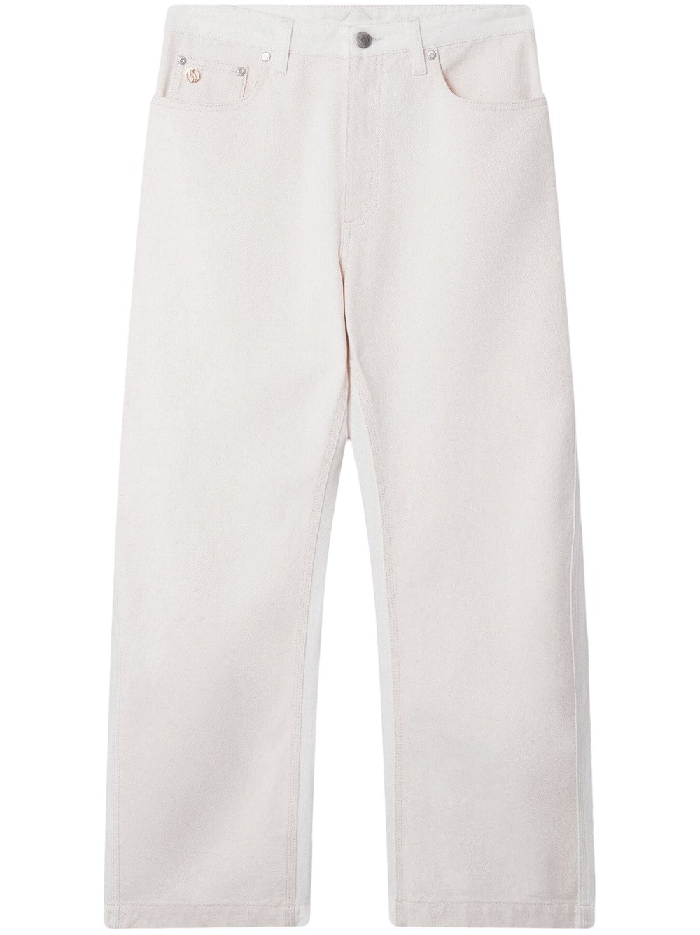 Shop Stella Mccartney High-waisted Cropped Jeans In Nude & Neutrals