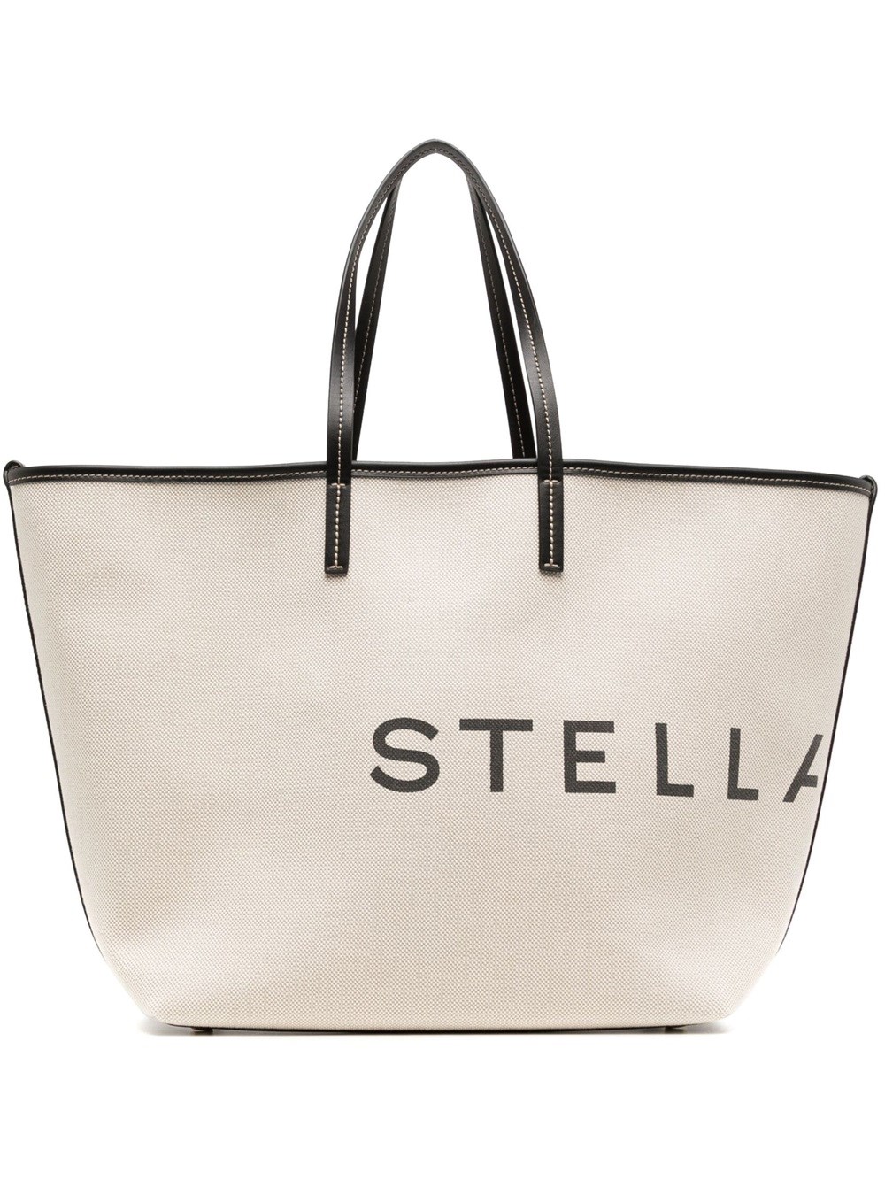 Shop Stella Mccartney Tote Bag With Print In Nude & Neutrals