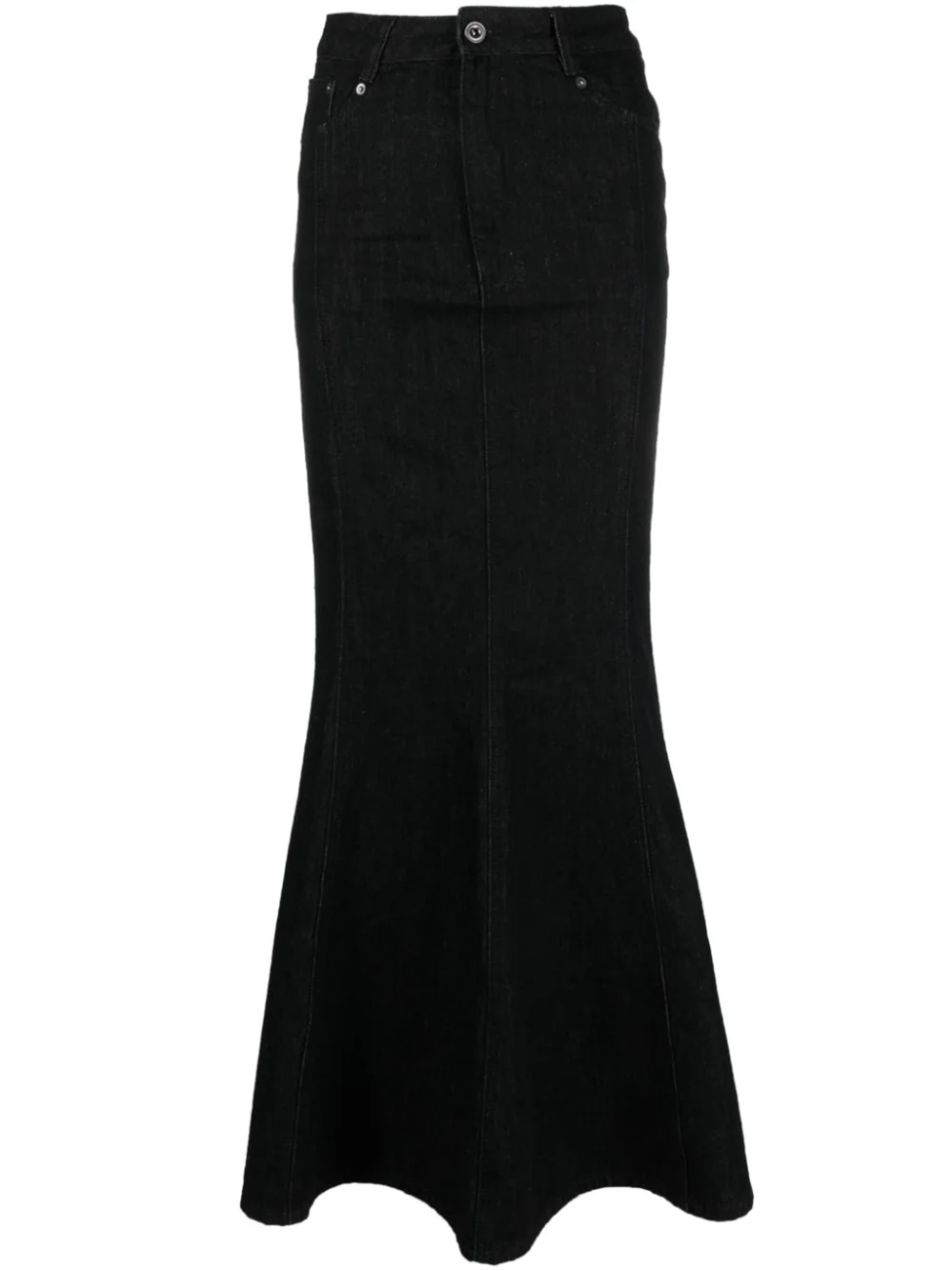 Shop Self-portrait Long Flared Skirt In Black