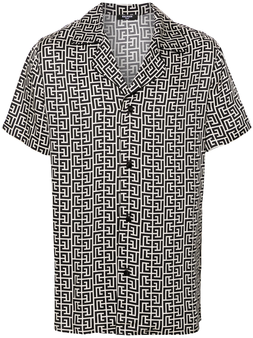 Shop Balmain Short-sleeved Shirt With Print In Grey