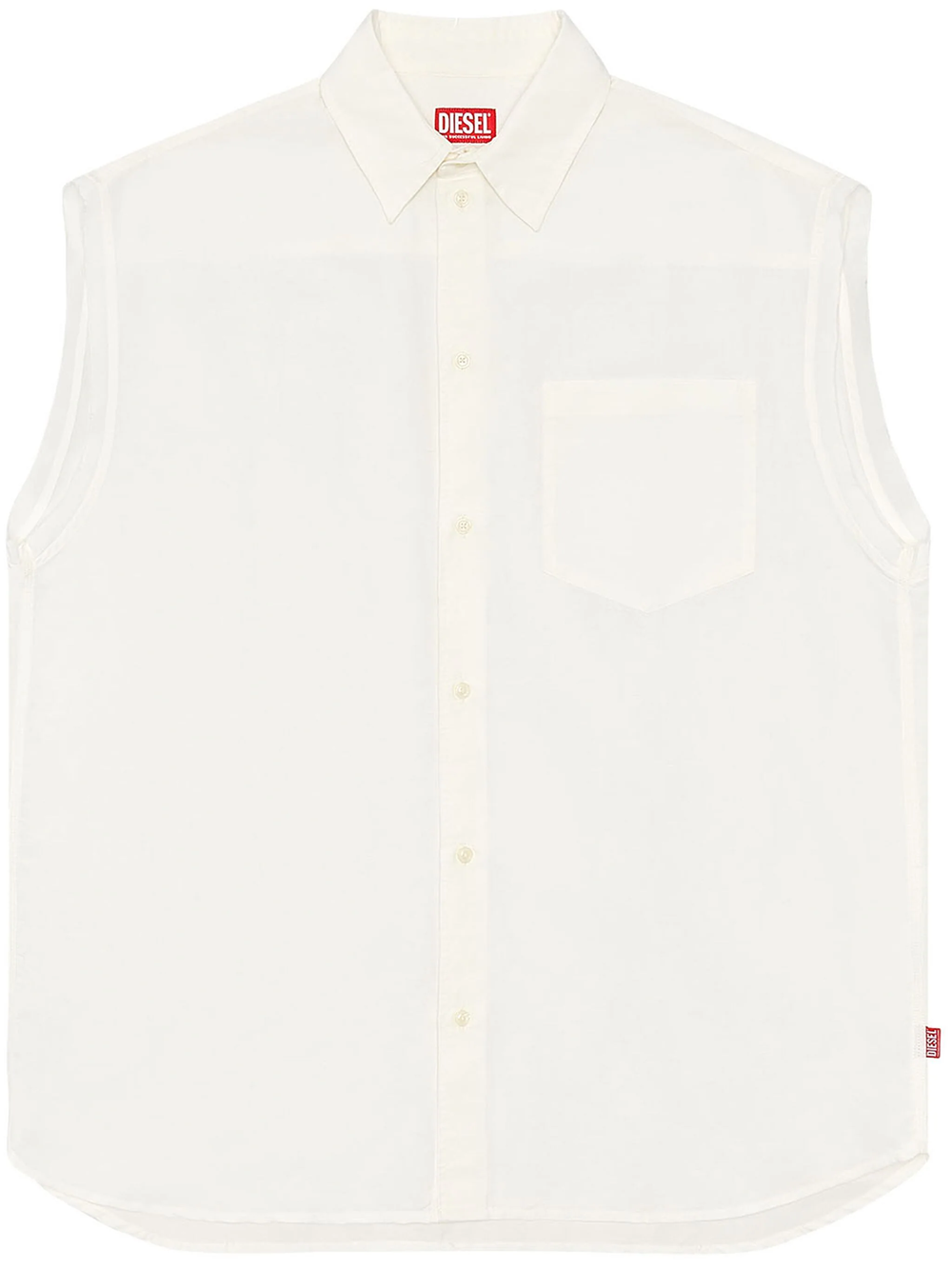 Shop Diesel S-simens Sleeveless Shirt In White