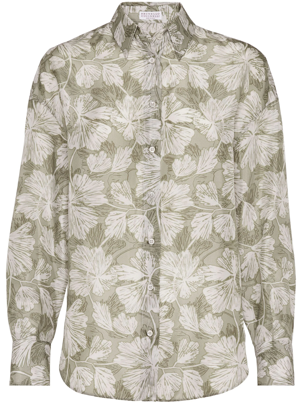 Shop Brunello Cucinelli Shirt With Print In Green