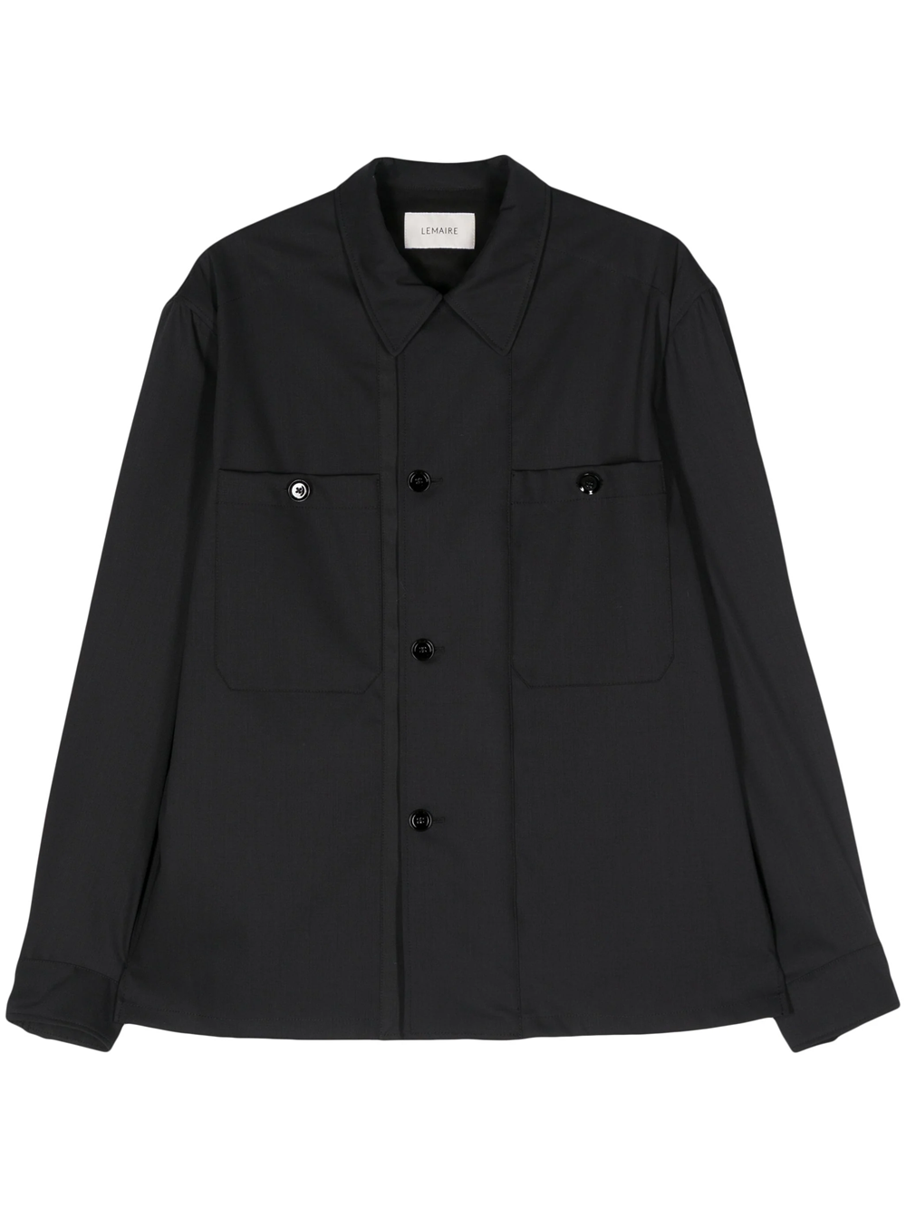 Shop Lemaire Military Style Shirt Jacket In Black