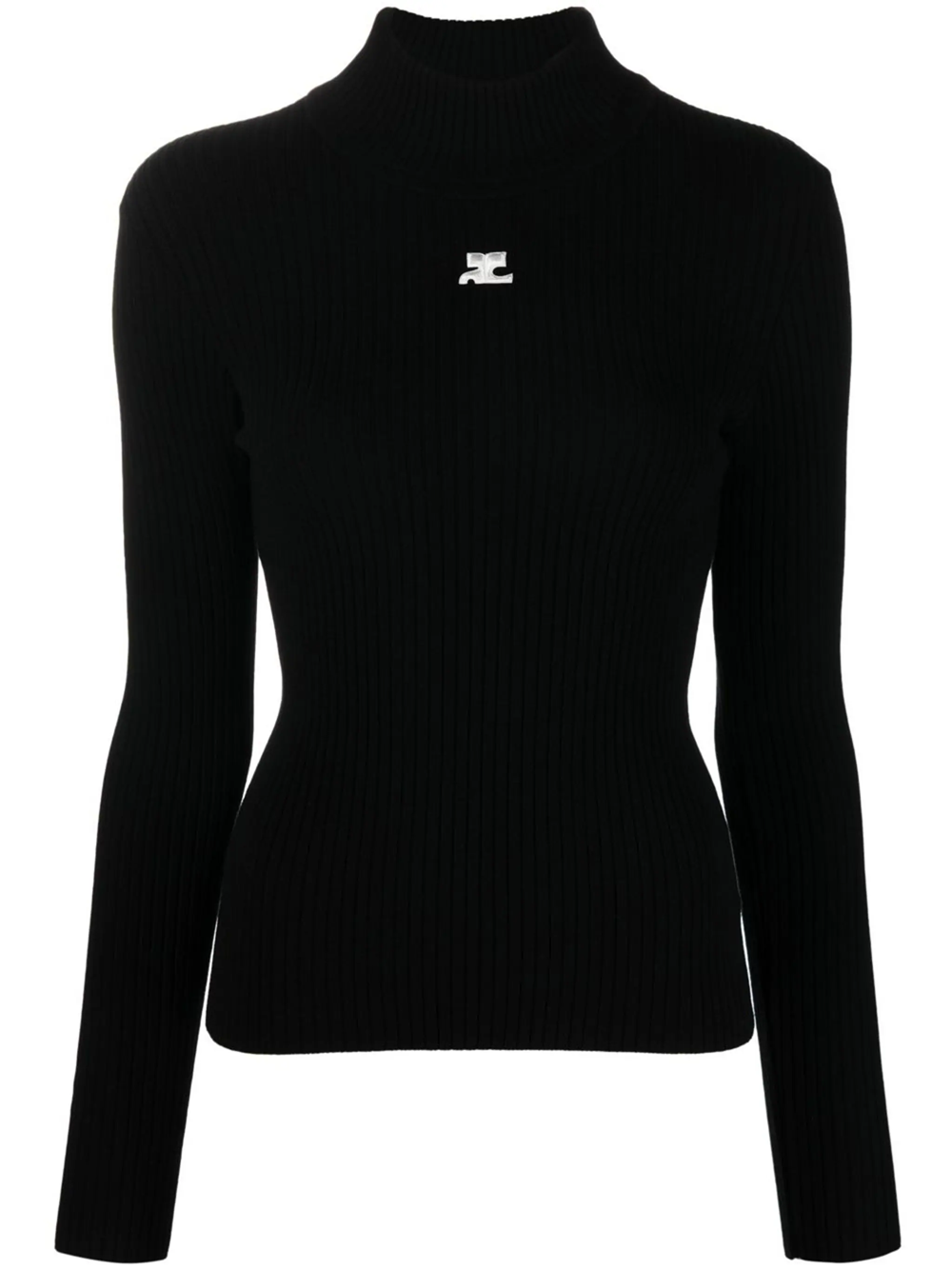 Shop Courrèges Ribbed Sweater In Black