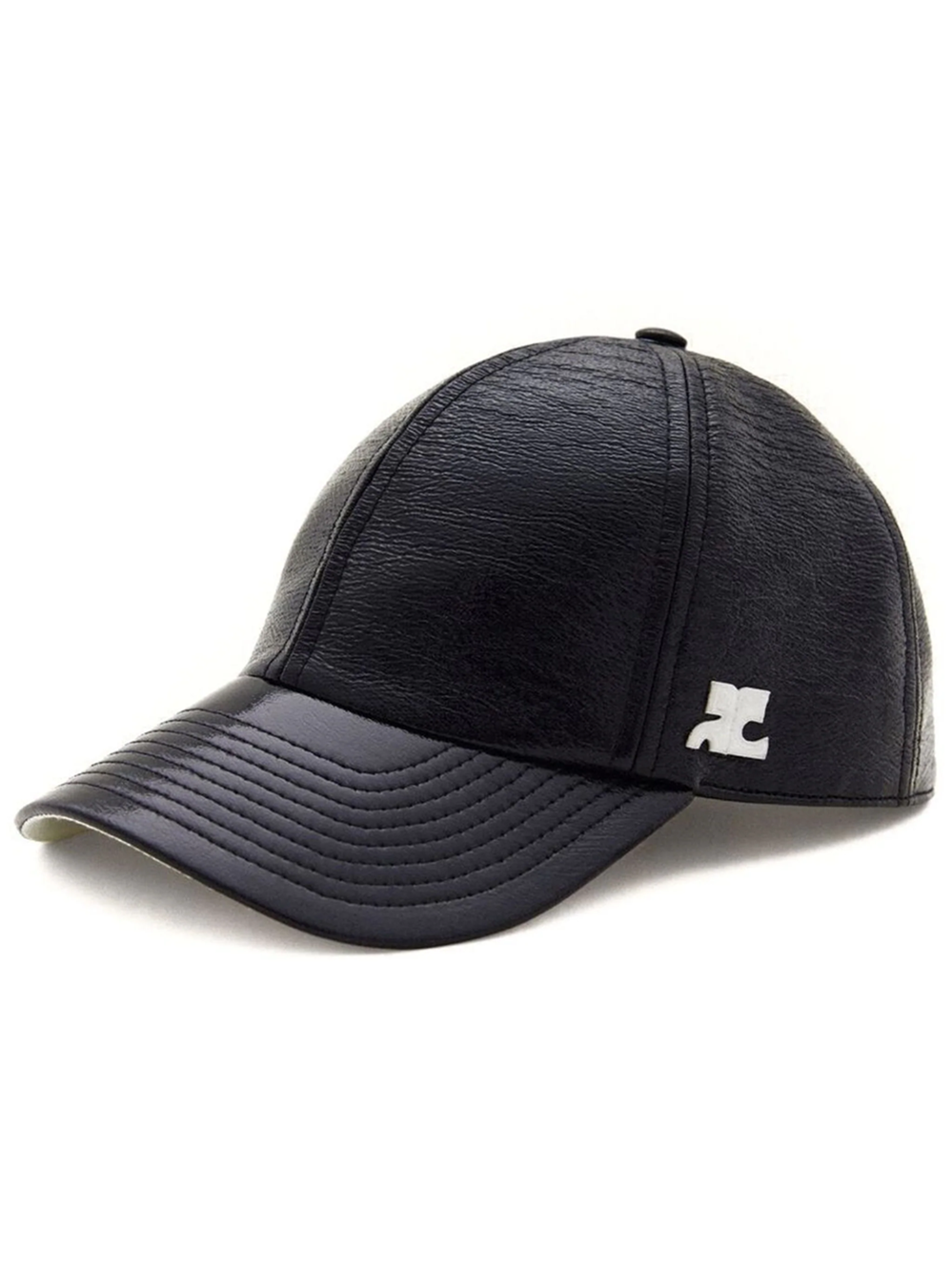 Shop Courrèges Baseball Hat With Patch In Black