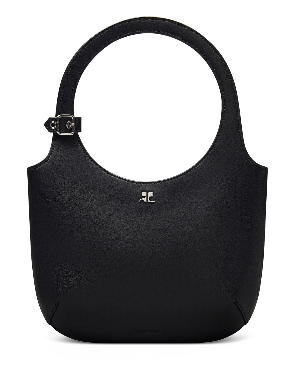 Shop Courrèges Holy Leather Tote Bag In Black