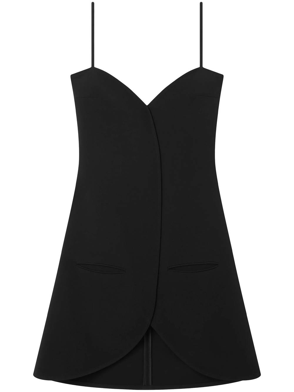 Shop Courrèges Short Ellipse Dress In Black