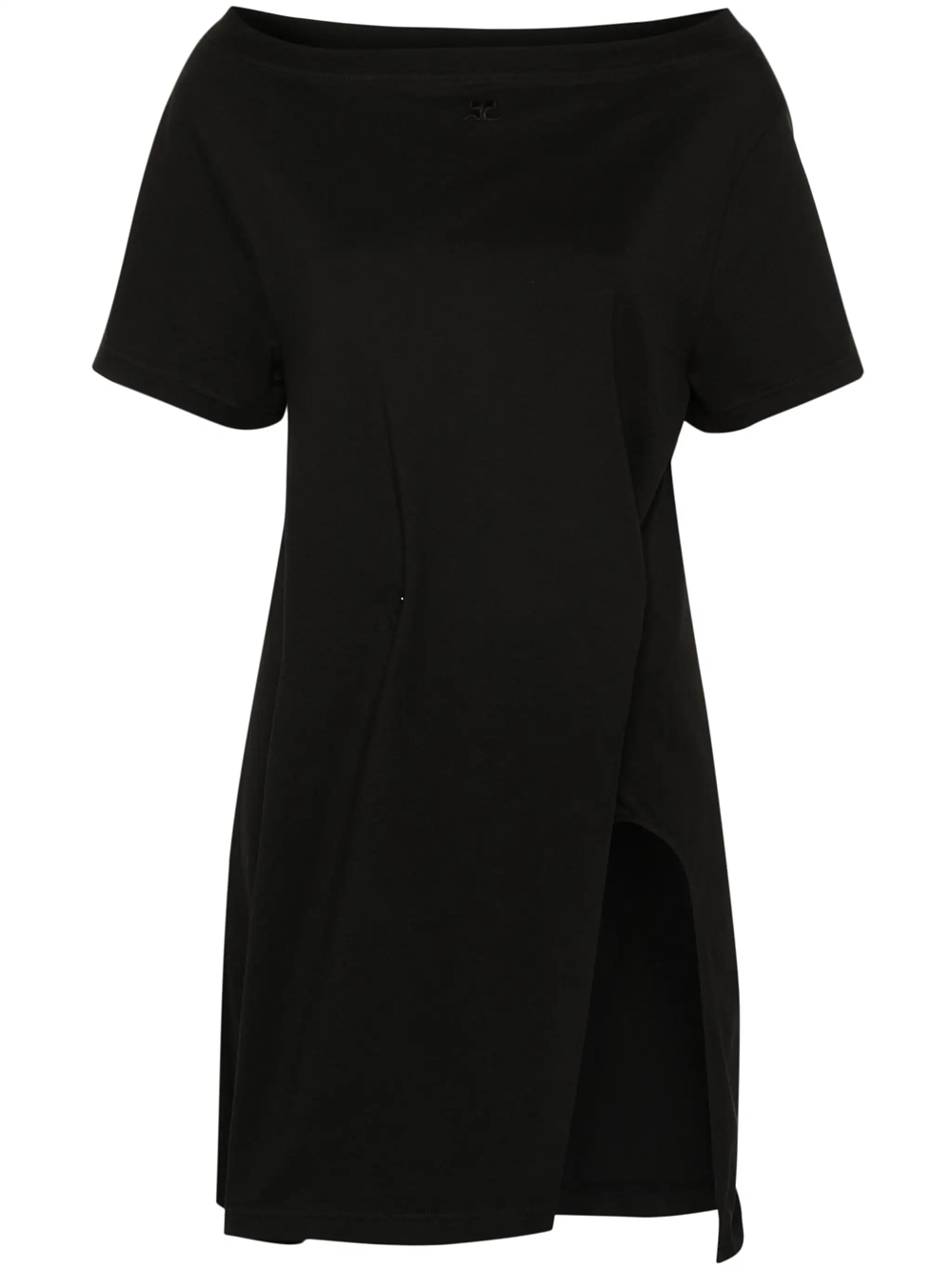 Shop Courrèges Short Asymmetric Dress In Black