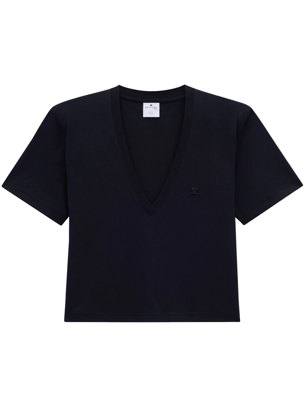 Shop Courrèges T-shirt With Logo Application In Black