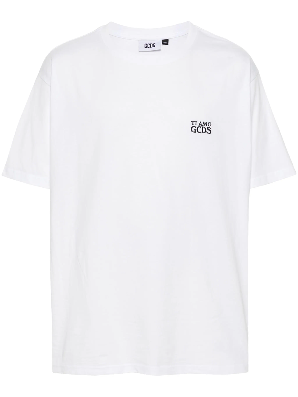 Shop Gcds Cotton T-shirt With Embroidered Logo In White