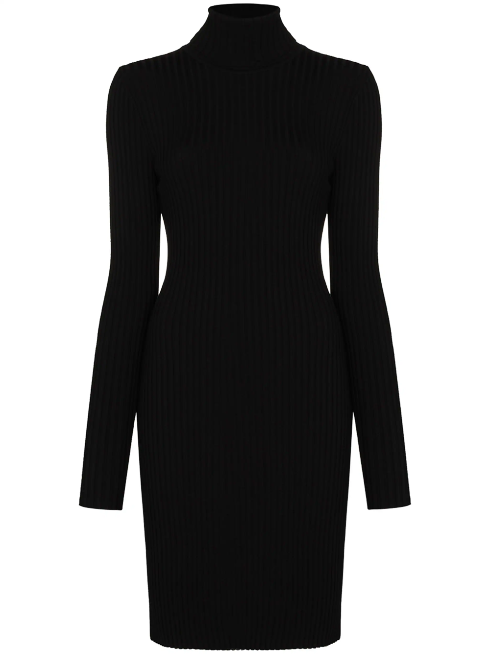 Shop Wolford Short Ribbed Dress In Black
