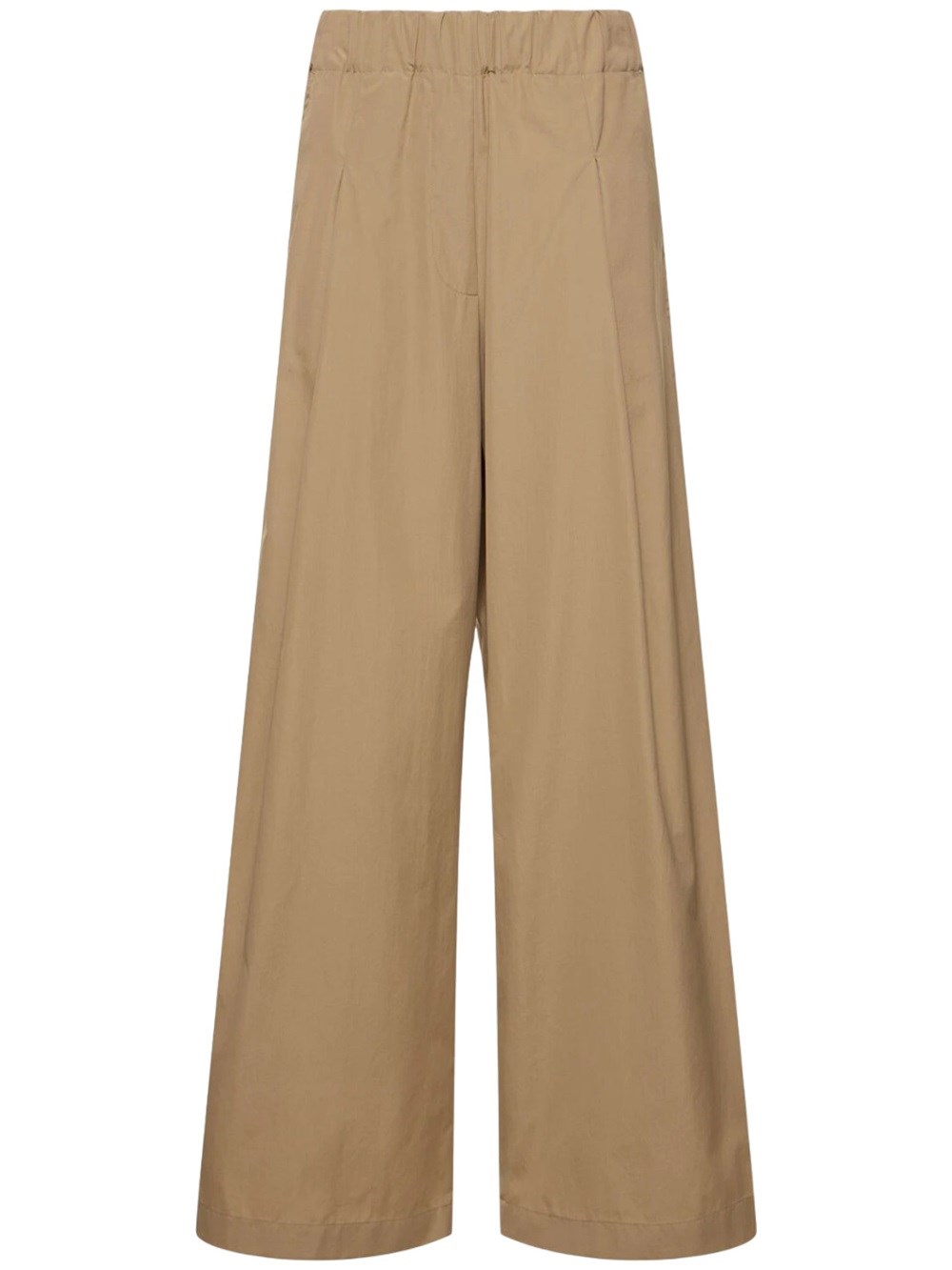 Shop Dries Van Noten Wide Cotton Trousers In Brown