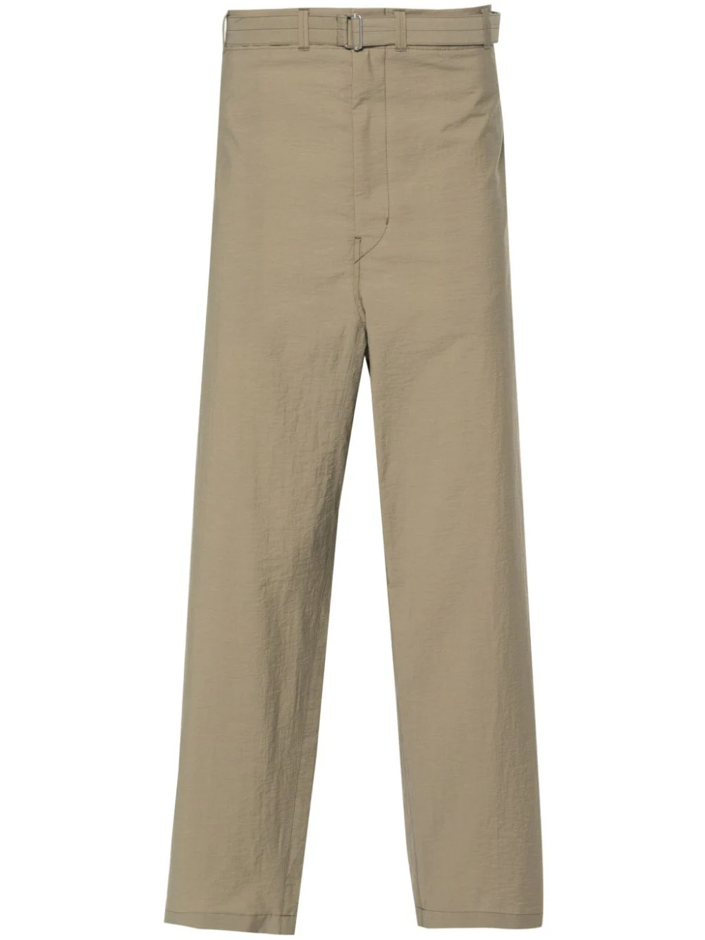 Shop Lemaire Tapered Trousers With Belt In Green