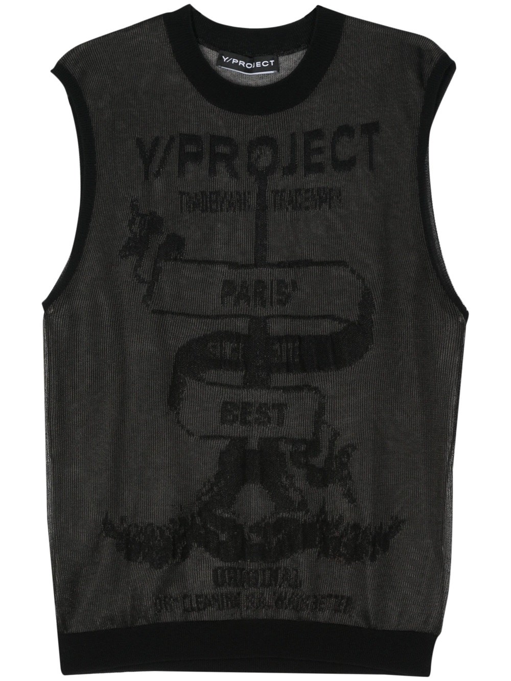 Shop Y/project Semi-transparent Sleeveless Sweater In Black