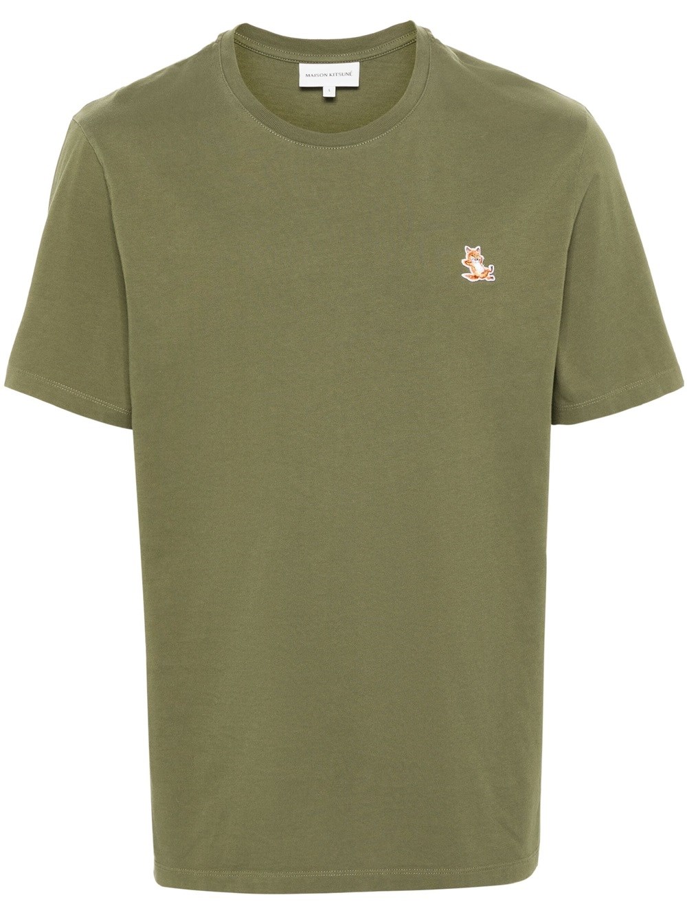 Shop Maison Kitsuné T-shirt With Chillax Fox Application In Green
