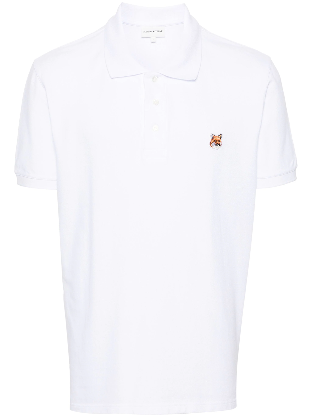 Shop Maison Kitsuné Polo Shirt With Patch In White