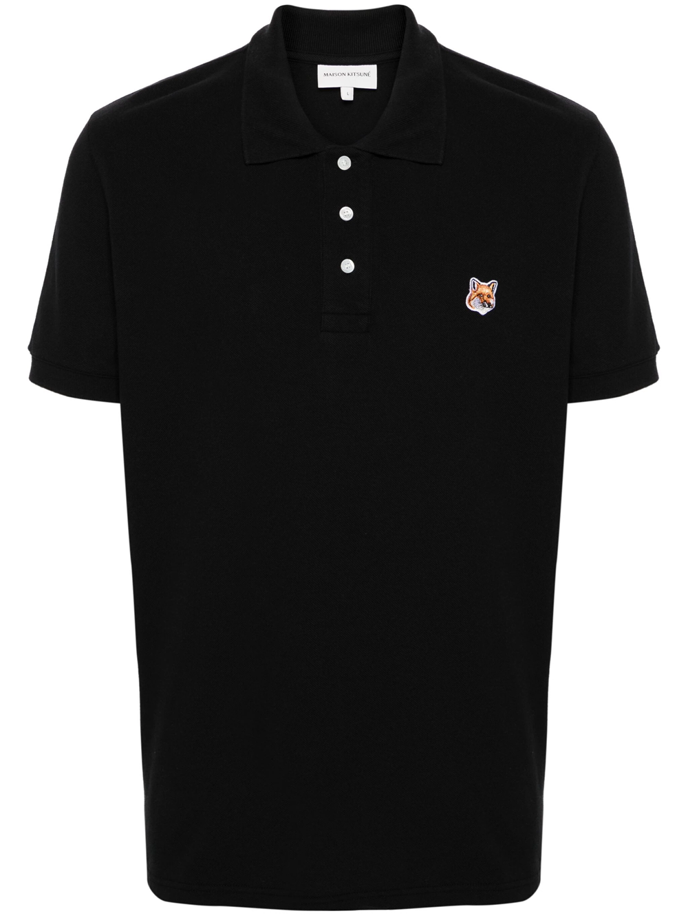 Shop Maison Kitsuné Polo Shirt With Patch In Black