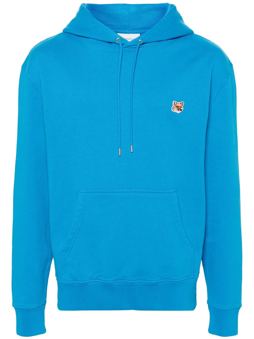 Shop Maison Kitsuné Fox Head Hooded Sweatshirt In Blue