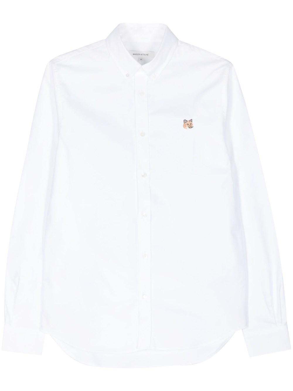 Shop Maison Kitsuné Shirt With Fox Head Embroidery In White