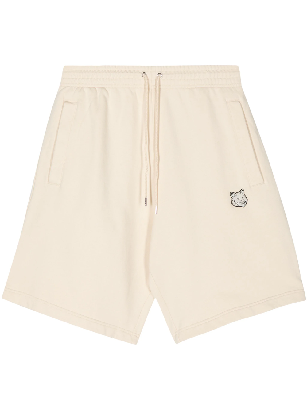 Shop Maison Kitsuné Sports Shorts With Patch In Nude & Neutrals