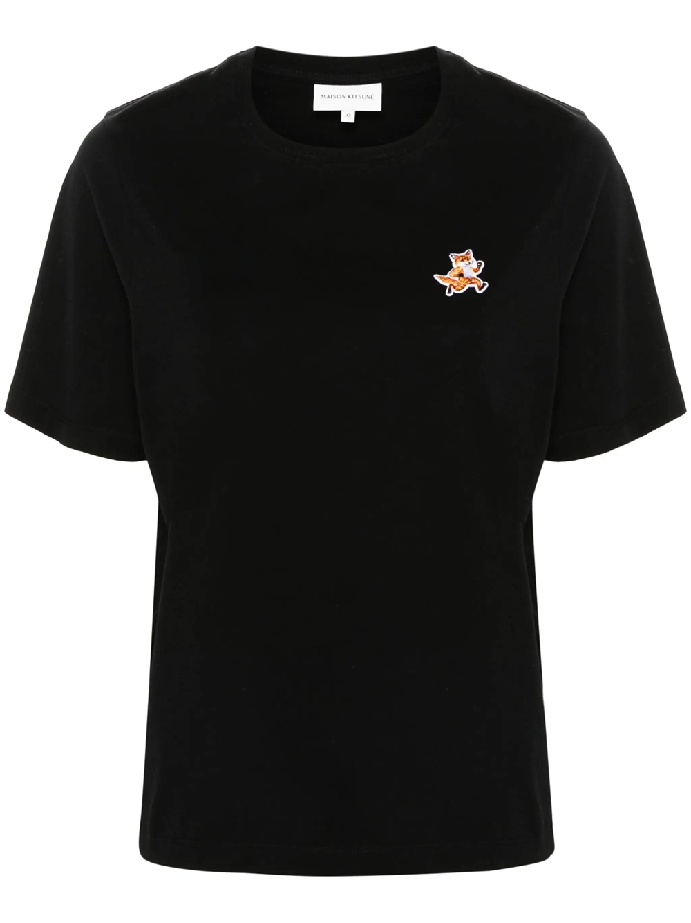 Shop Maison Kitsuné T-shirt With Speedy Fox Application In Black