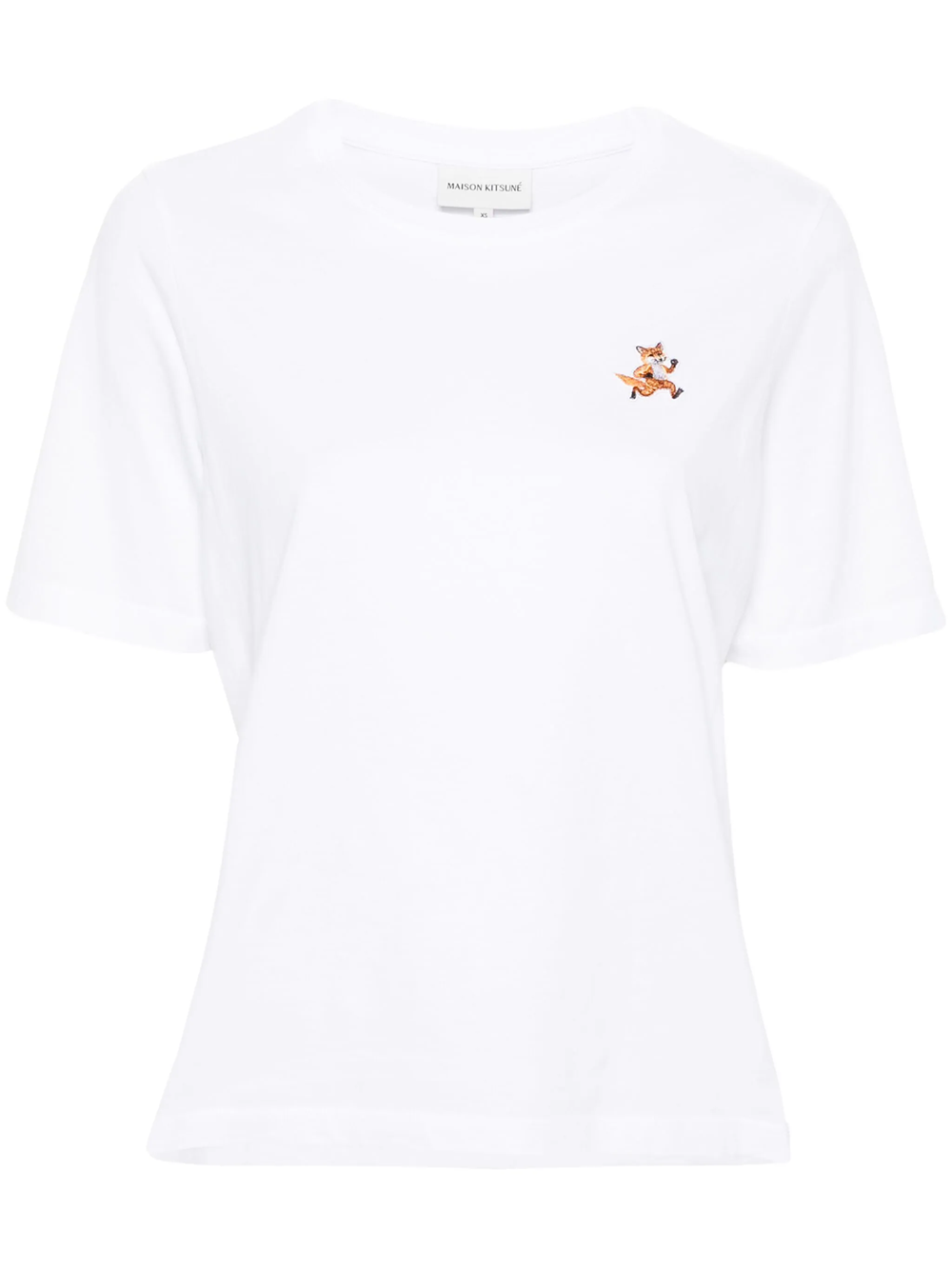 Shop Maison Kitsuné T-shirt With Speedy Fox Application In White