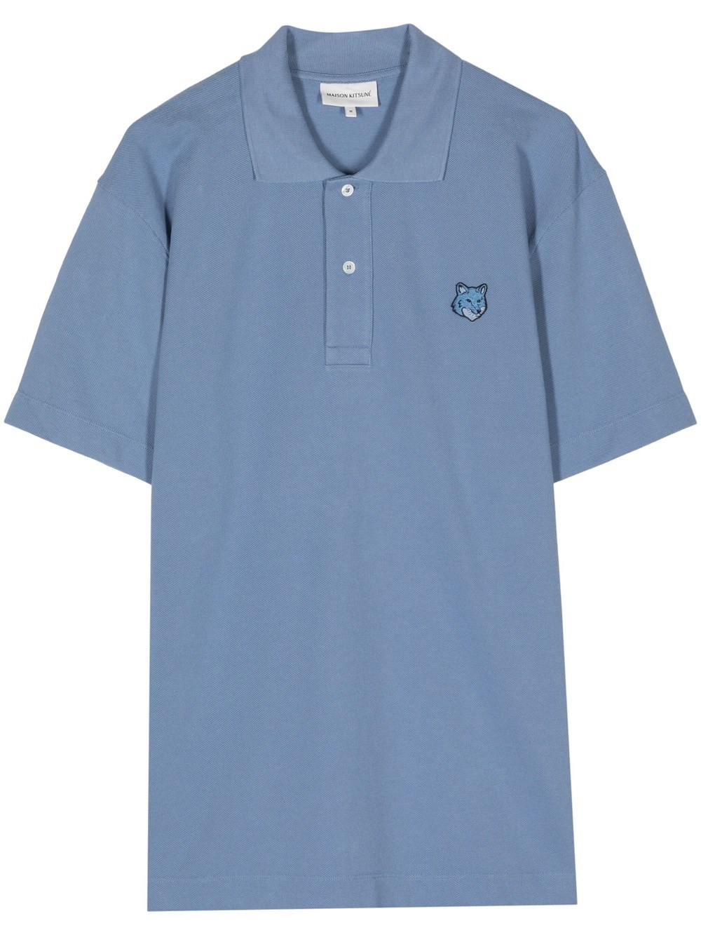 Shop Maison Kitsuné Polo Shirt With Patch In Blue