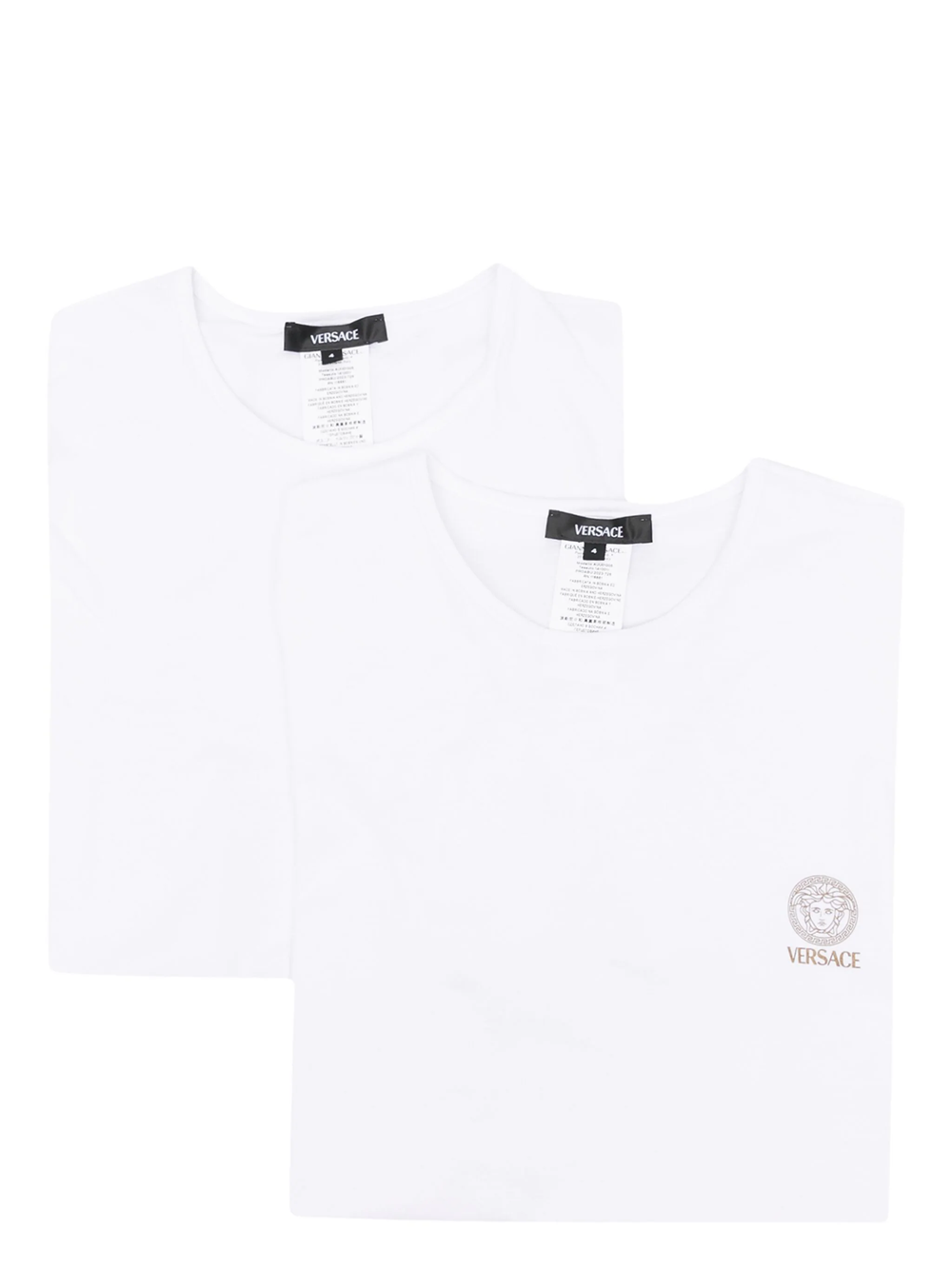 Shop Versace Set Of 2 Printed T-shirts In White