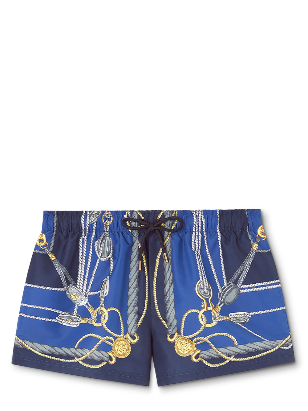 Shop Versace Printed Swimsuit In Blue